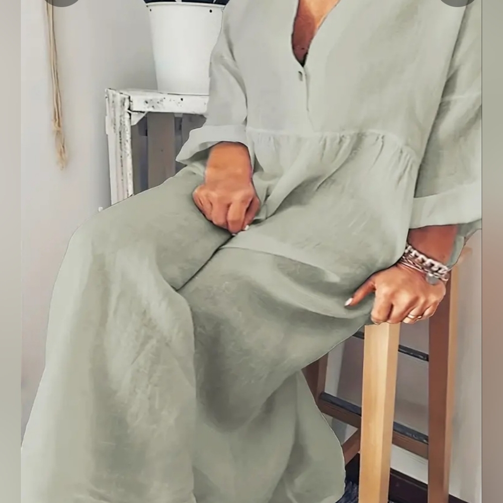 Artsy Lightweight Khaki Dress